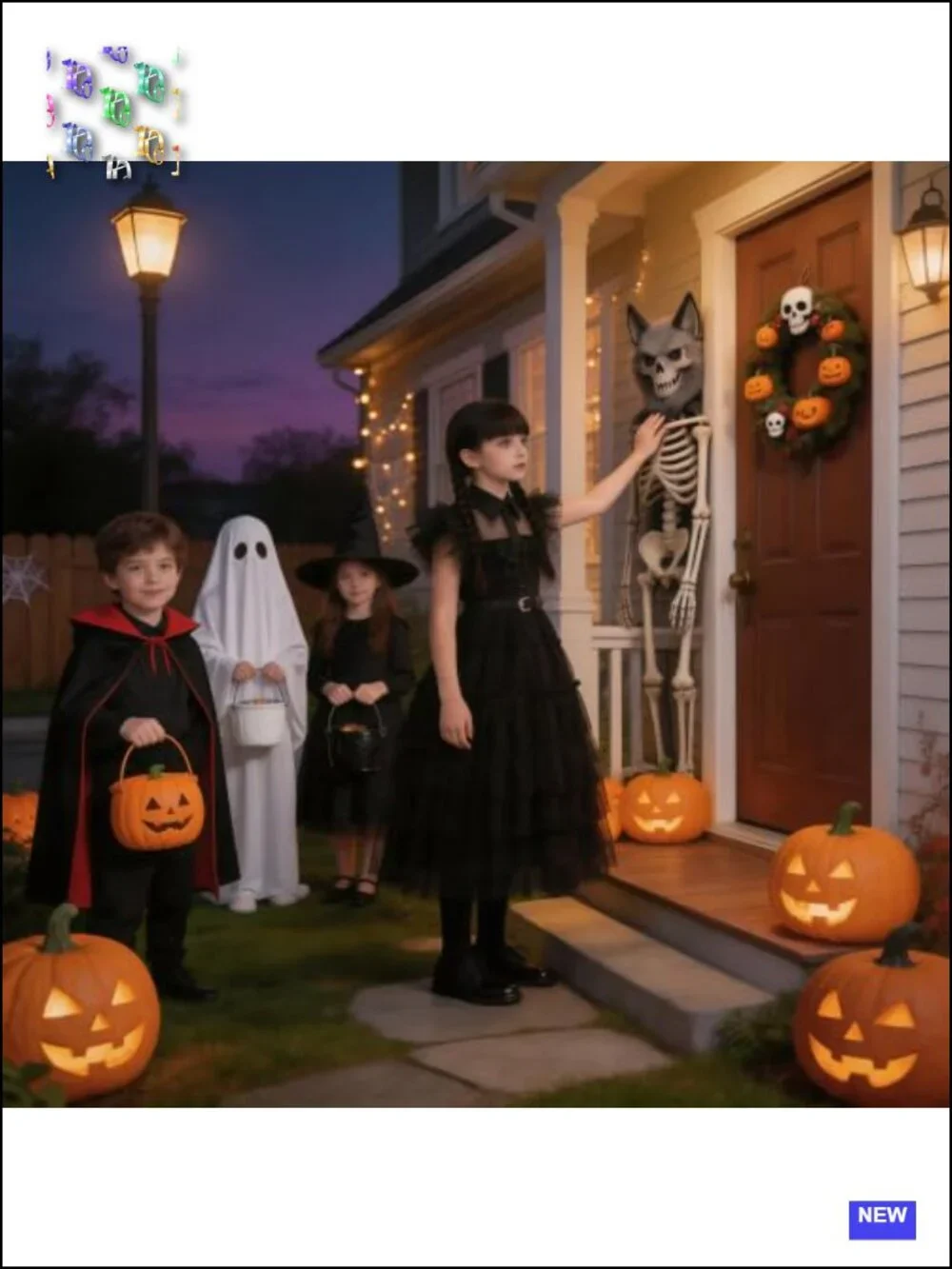 Kids Princess Halloween Costume Dress with Wig & Accessories